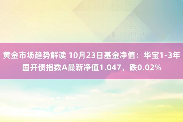 黄金市场趋势解读 10月23日基金净值：华宝1-3年国开债指数A最新净值1.047，跌0.02%