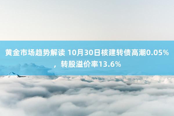 黄金市场趋势解读 10月30日核建转债高潮0.05%，转股溢价率13.6%