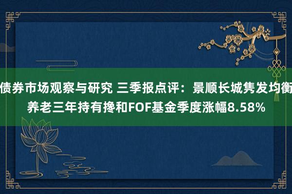 债券市场观察与研究 三季报点评：景顺长城隽发均衡养老三年持有搀和FOF基金季度涨幅8.58%