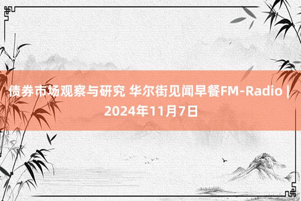 债券市场观察与研究 华尔街见闻早餐FM-Radio | 2024年11月7日