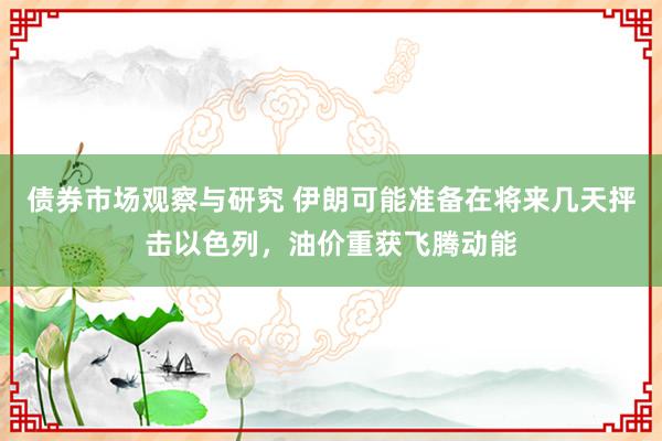 债券市场观察与研究 伊朗可能准备在将来几天抨击以色列，油价重获飞腾动能