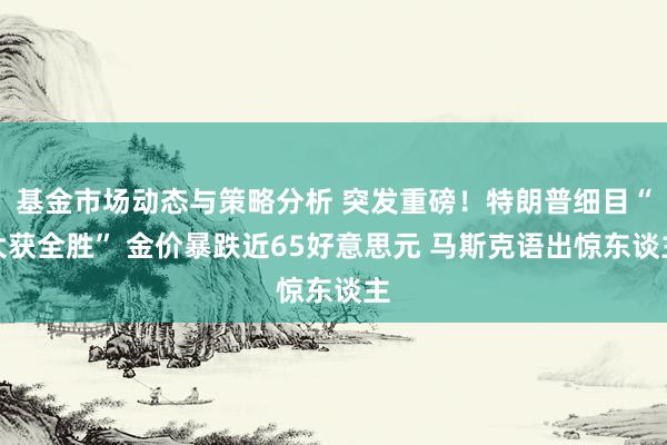 基金市场动态与策略分析 突发重磅！特朗普细目“大获全胜” 金价暴跌近65好意思元 马斯克语出惊东谈主