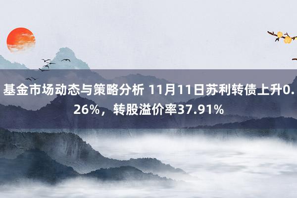 基金市场动态与策略分析 11月11日苏利转债上升0.26%，转股溢价率37.91%