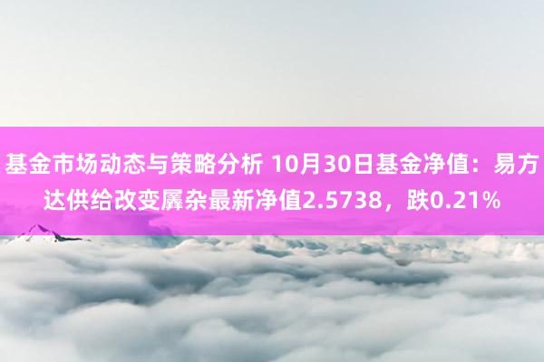 基金市场动态与策略分析 10月30日基金净值：易方达供给改变羼杂最新净值2.5738，跌0.21%