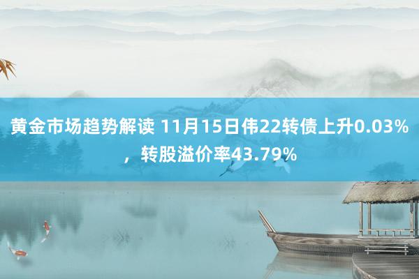 黄金市场趋势解读 11月15日伟22转债上升0.03%，转股溢价率43.79%