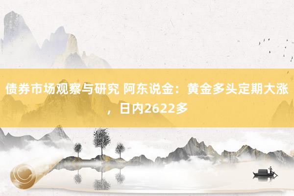 债券市场观察与研究 阿东说金：黄金多头定期大涨，日内2622多