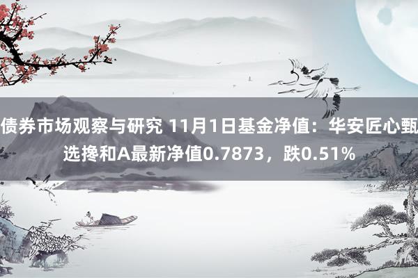 债券市场观察与研究 11月1日基金净值：华安匠心甄选搀和A最新净值0.7873，跌0.51%