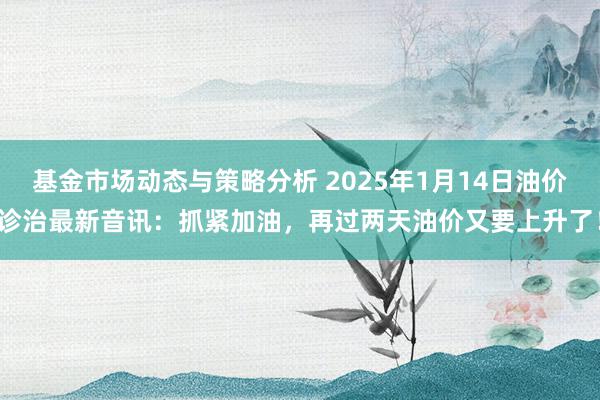 基金市场动态与策略分析 2025年1月14日油价诊治最新音讯：抓紧加油，再过两天油价又要上升了！