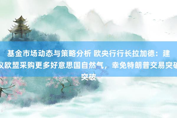 基金市场动态与策略分析 欧央行行长拉加德：建议欧盟采购更多好意思国自然气，幸免特朗普交易突破