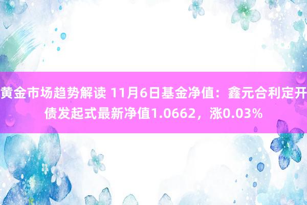 黄金市场趋势解读 11月6日基金净值：鑫元合利定开债发起式最新净值1.0662，涨0.03%