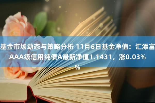 基金市场动态与策略分析 11月6日基金净值：汇添富AAA级信用纯债A最新净值1.1431，涨0.03%