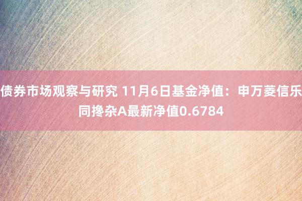 债券市场观察与研究 11月6日基金净值：申万菱信乐同搀杂A最新净值0.6784