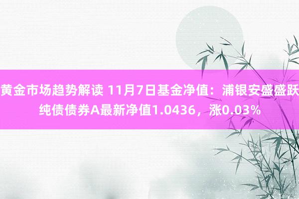 黄金市场趋势解读 11月7日基金净值：浦银安盛盛跃纯债债券A最新净值1.0436，涨0.03%