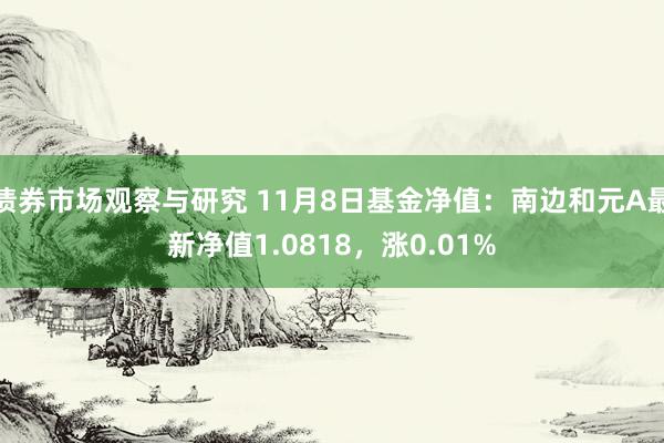 债券市场观察与研究 11月8日基金净值：南边和元A最新净值1.0818，涨0.01%