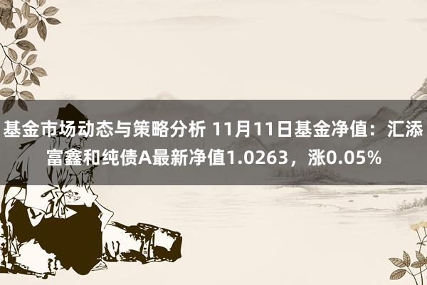 基金市场动态与策略分析 11月11日基金净值：汇添富鑫和纯债A最新净值1.0263，涨0.05%