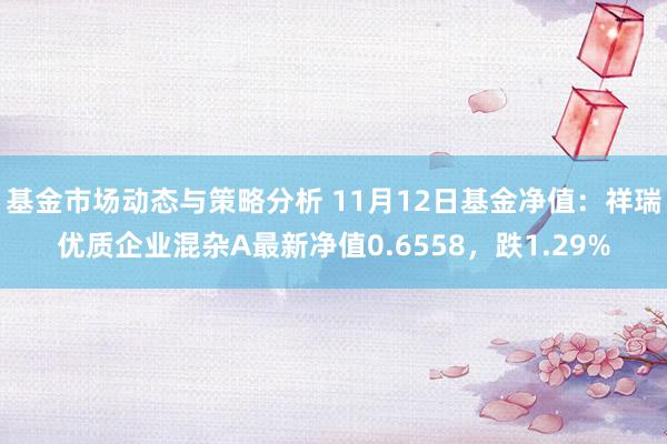 基金市场动态与策略分析 11月12日基金净值：祥瑞优质企业混杂A最新净值0.6558，跌1.29%