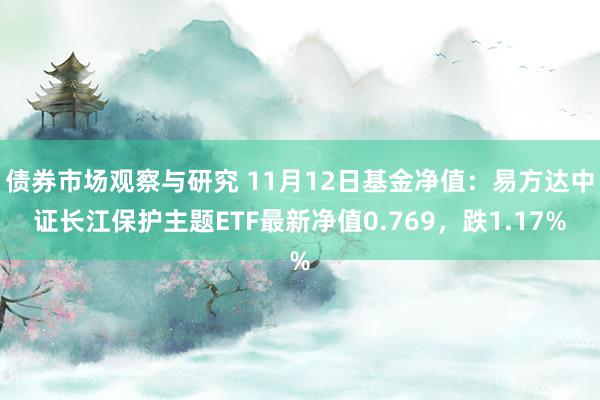 债券市场观察与研究 11月12日基金净值：易方达中证长江保护主题ETF最新净值0.769，跌1.17%