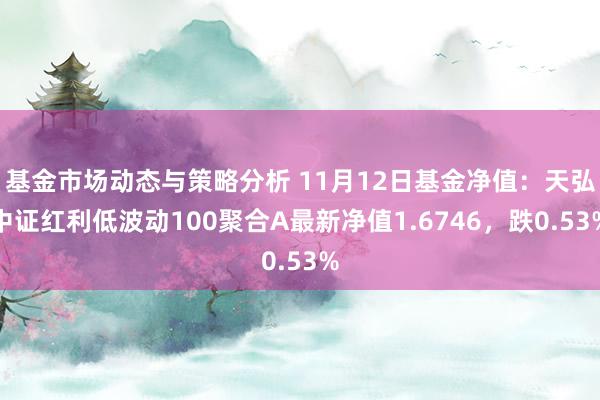 基金市场动态与策略分析 11月12日基金净值：天弘中证红利低波动100聚合A最新净值1.6746，跌0.53%