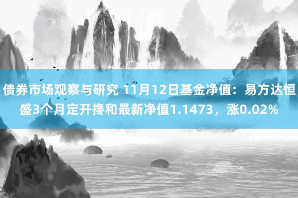 债券市场观察与研究 11月12日基金净值：易方达恒盛3个月定开搀和最新净值1.1473，涨0.02%