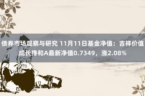 债券市场观察与研究 11月11日基金净值：吉祥价值成长搀和A最新净值0.7349，涨2.08%