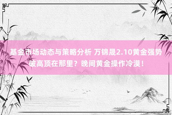 基金市场动态与策略分析 万锦晟2.10黄金强势破高顶在那里？晚间黄金操作冷漠！