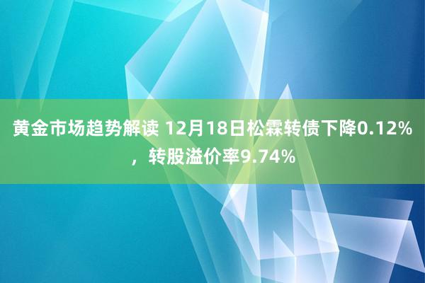 黄金市场趋势解读 12月18日松霖转债下降0.12%，转股溢价率9.74%