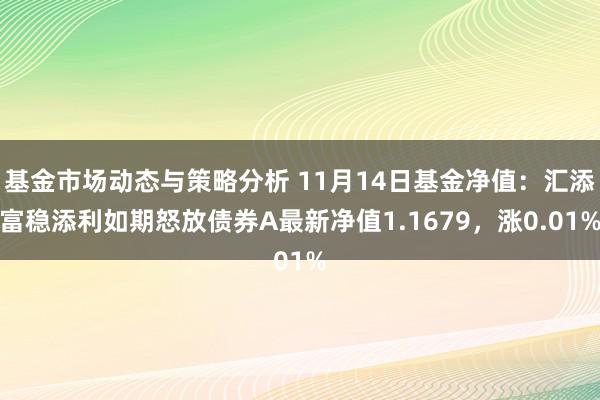 基金市场动态与策略分析 11月14日基金净值：汇添富稳添利如期怒放债券A最新净值1.1679，涨0.01%