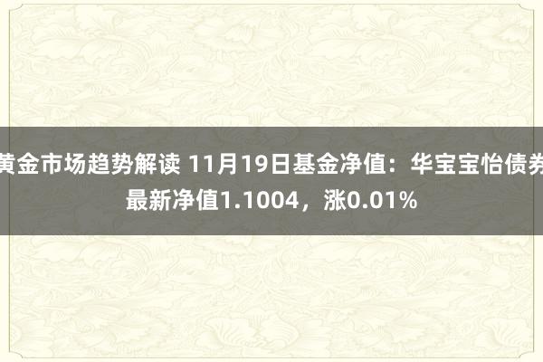 黄金市场趋势解读 11月19日基金净值：华宝宝怡债券最新净值1.1004，涨0.01%