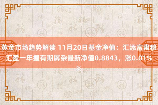 黄金市场趋势解读 11月20日基金净值：汇添富肃穆汇盈一年握有期羼杂最新净值0.8843，涨0.01%