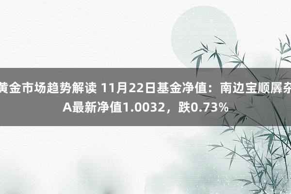 黄金市场趋势解读 11月22日基金净值：南边宝顺羼杂A最新净值1.0032，跌0.73%