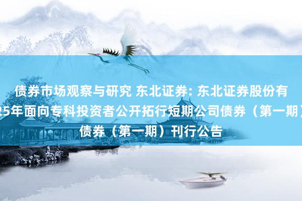 债券市场观察与研究 东北证券: 东北证券股份有限公司2025年面向专科投资者公开拓行短期公司债券（第一期）刊行公告