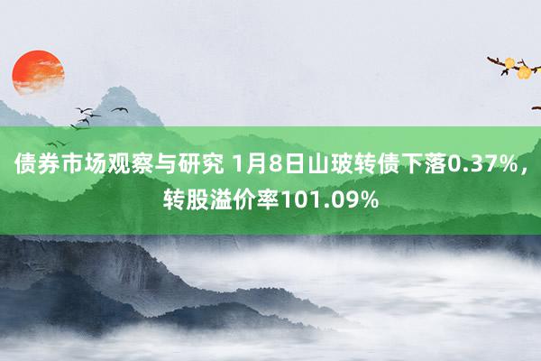 债券市场观察与研究 1月8日山玻转债下落0.37%，转股溢价率101.09%