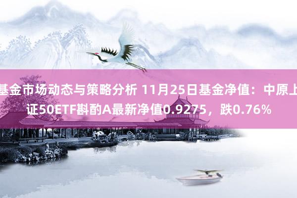 基金市场动态与策略分析 11月25日基金净值：中原上证50ETF斟酌A最新净值0.9275，跌0.76%