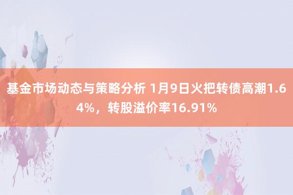 基金市场动态与策略分析 1月9日火把转债高潮1.64%，转股溢价率16.91%