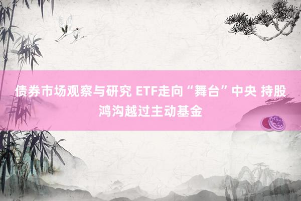 债券市场观察与研究 ETF走向“舞台”中央 持股鸿沟越过主动基金