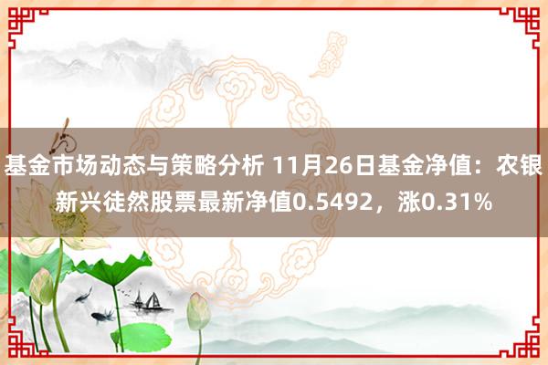 基金市场动态与策略分析 11月26日基金净值：农银新兴徒然股票最新净值0.5492，涨0.31%